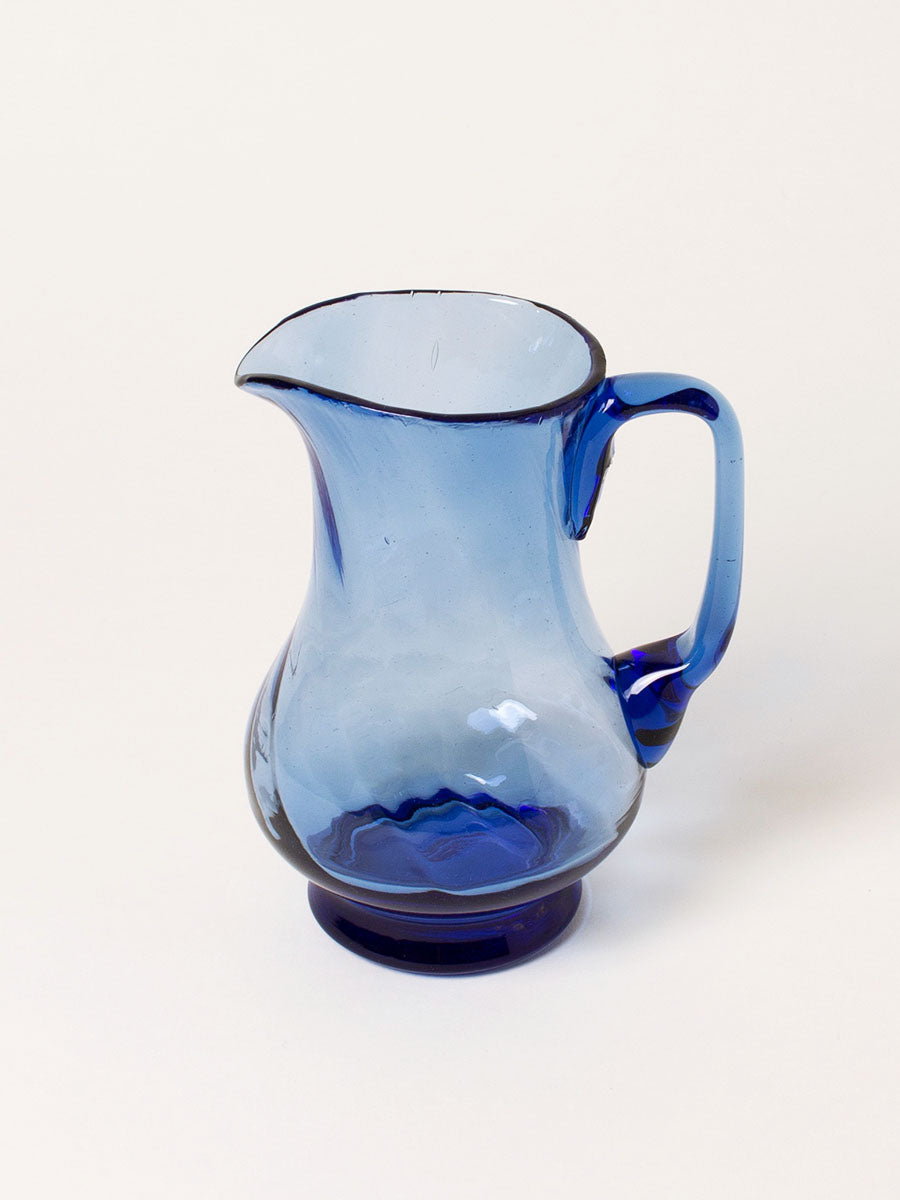 Small blue pitcher