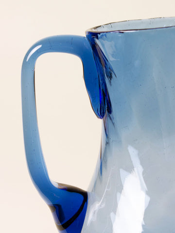 Small blue pitcher