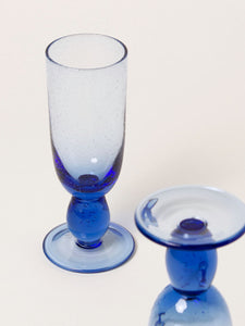 Set of 2 cobalt bubble flutes