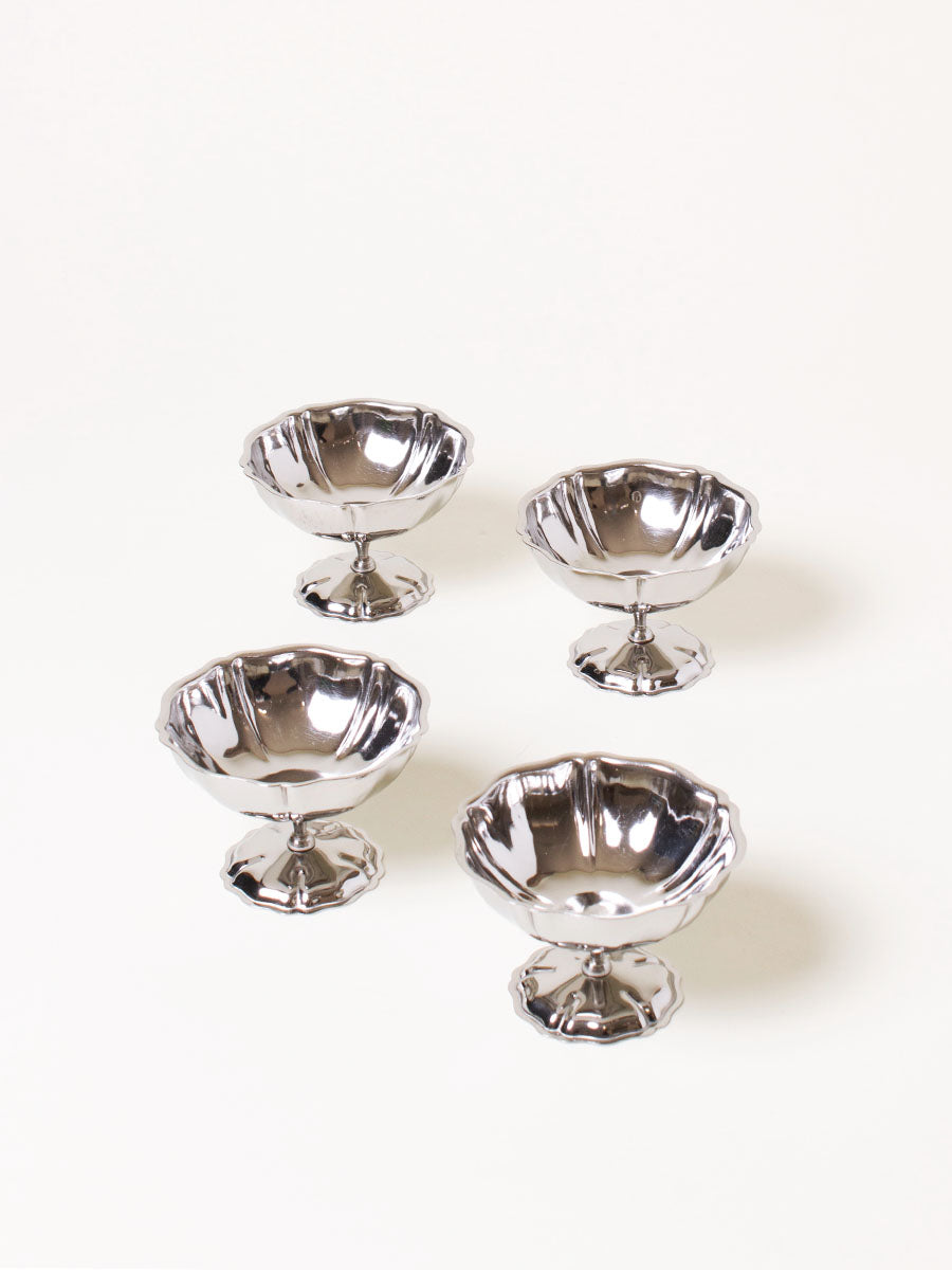Set of 4 silver ice coupes