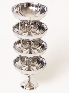Set of 4 large silver coupes