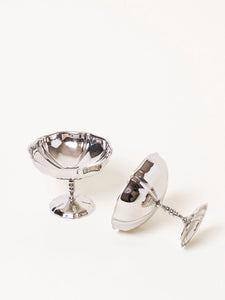 Set of 2 large silver coupes