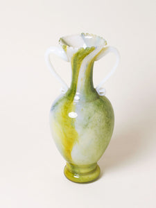 Green and white vase