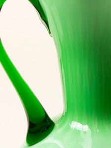 Green vase with handles