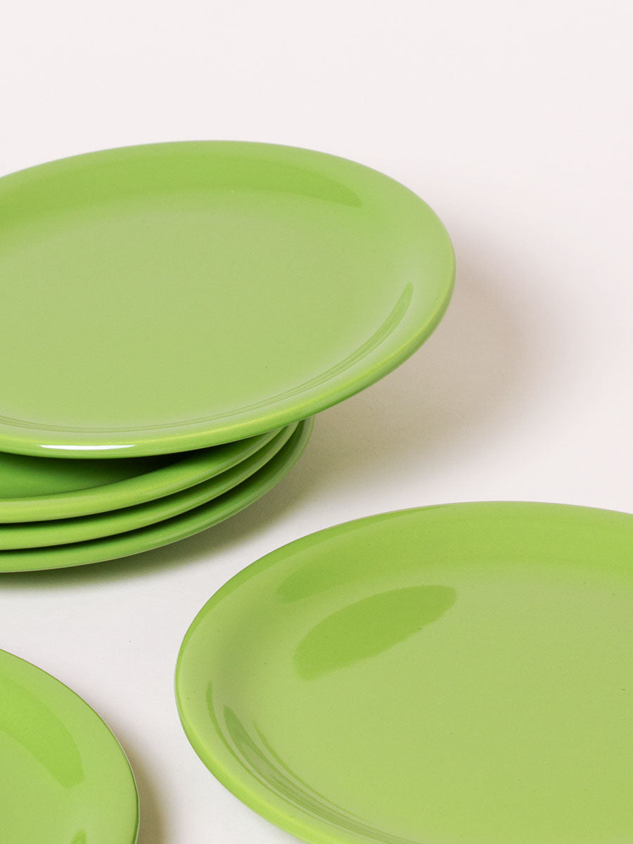 Set of 6 grass green lunch plates