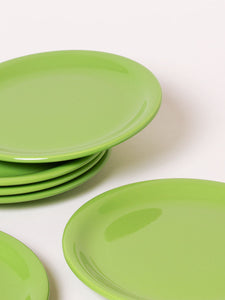 Set of 6 grass green lunch plates