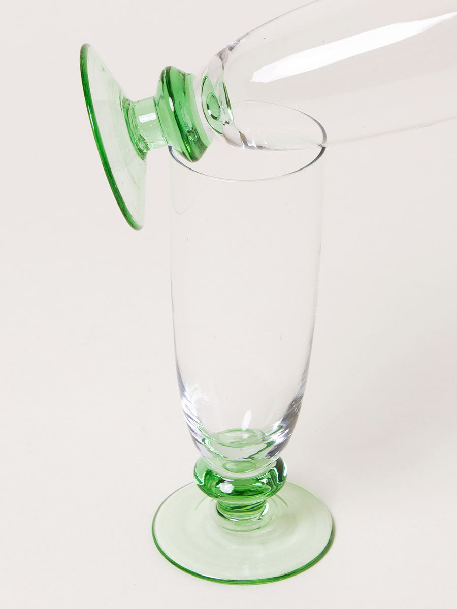 Set of 2 green base flutes