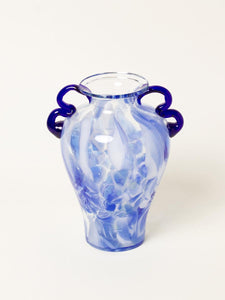 Handblown blue vase