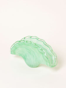 Handblown green napkin holder