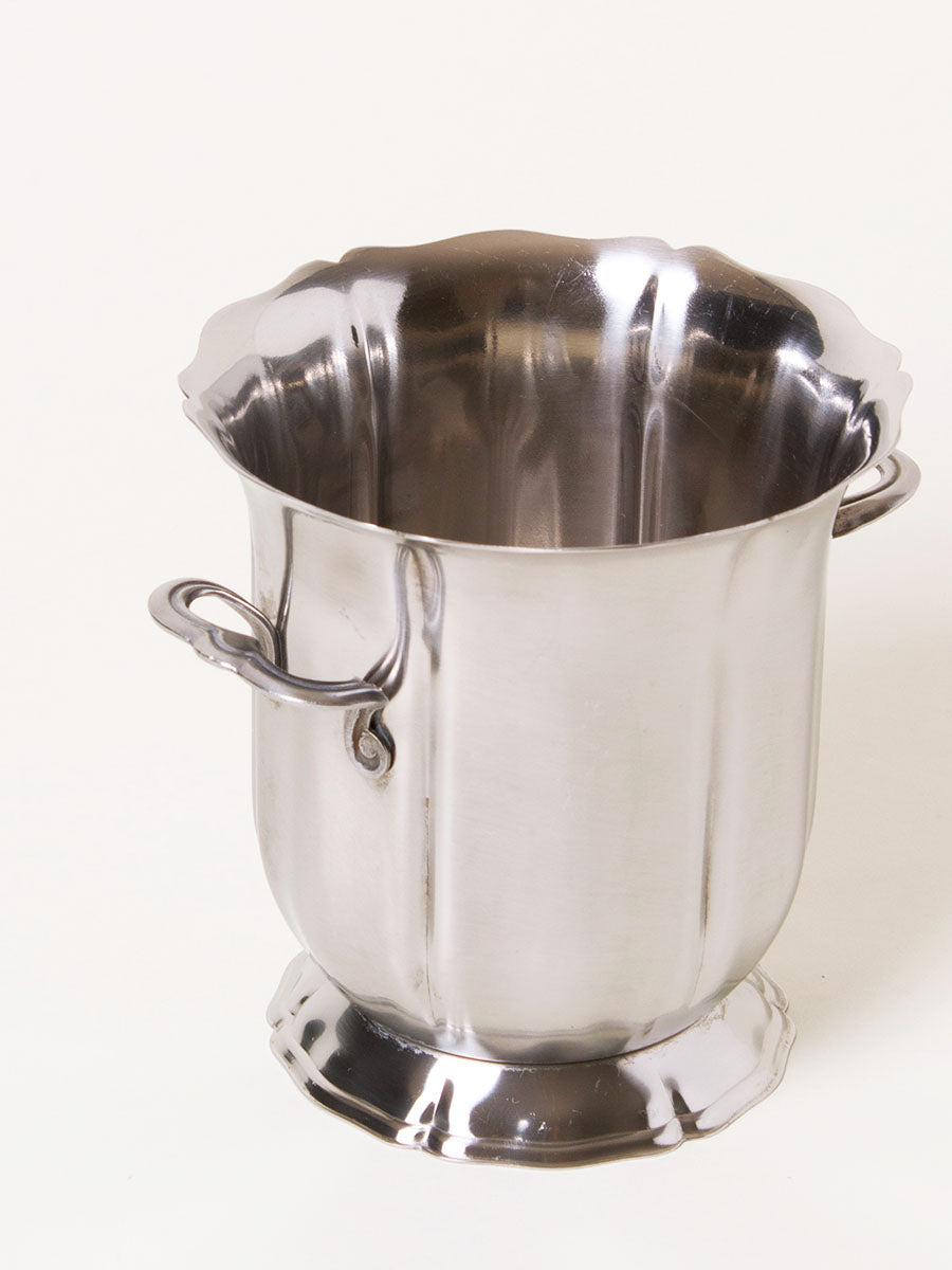 Brushed silver ice bucket