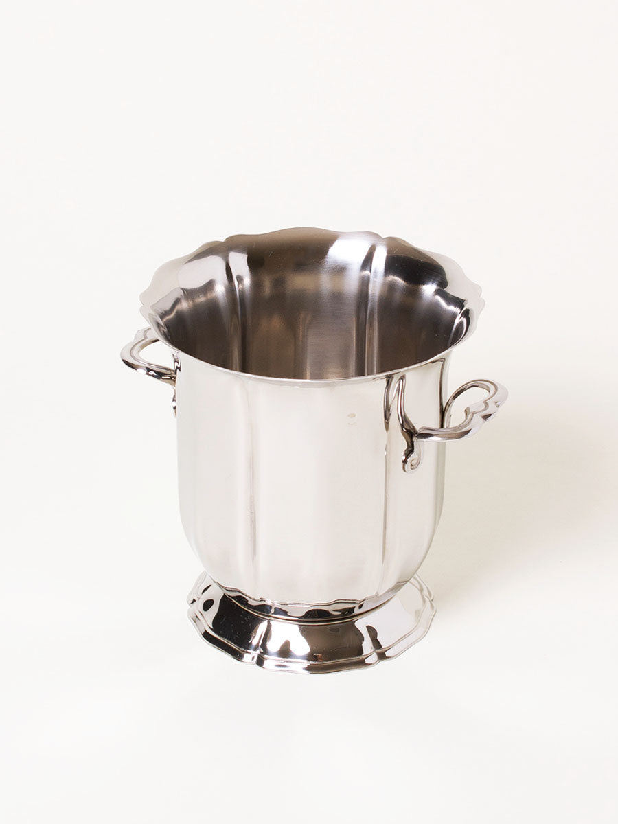 Shiny silver ice bucket