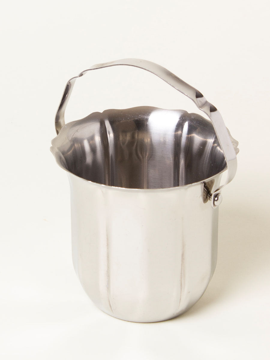 Silver ice bucket with handle