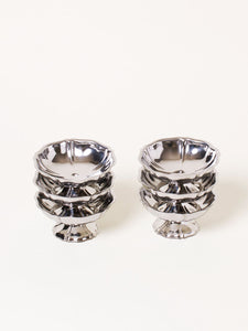 Set of 6 large silver coupes