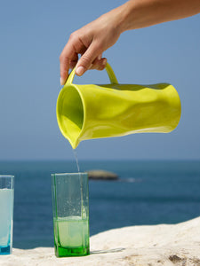 Lime green ceramic pitcher