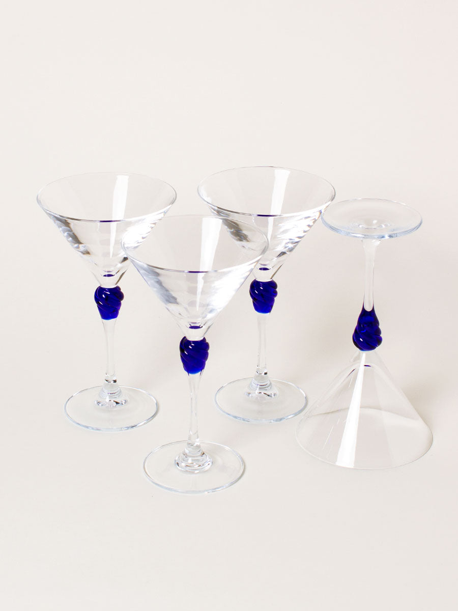 Set of 4 crystal martini glasses