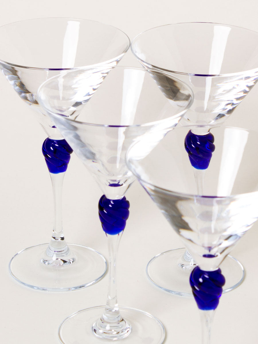 Set of 4 crystal martini glasses