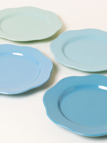 Set of 4 blue lunch plates