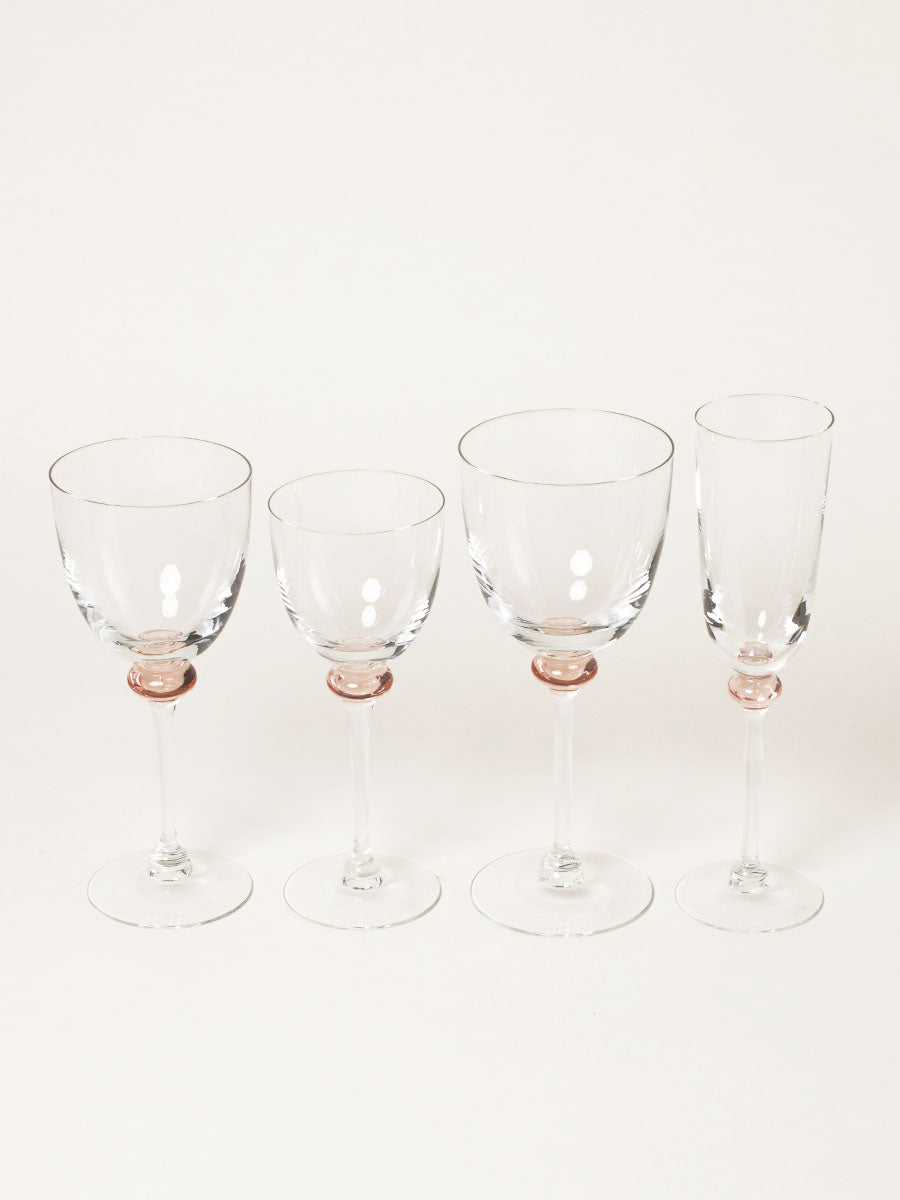 Set of 4 crystal pink glasses