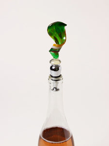 Green Murano wine stopper