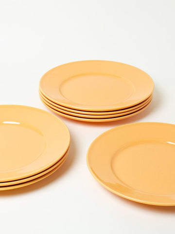 Set of 8 orange dinner plates