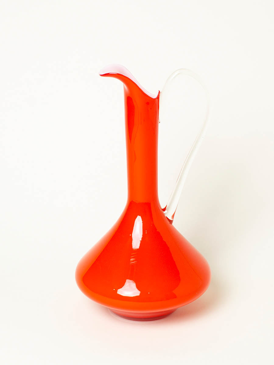 Bright red pitcher vase