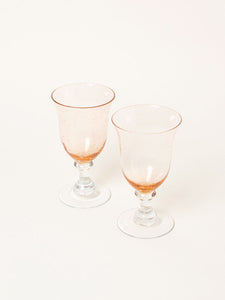 Set of 2 peach wine glasses