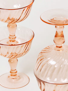 Set of 4 peach coupes