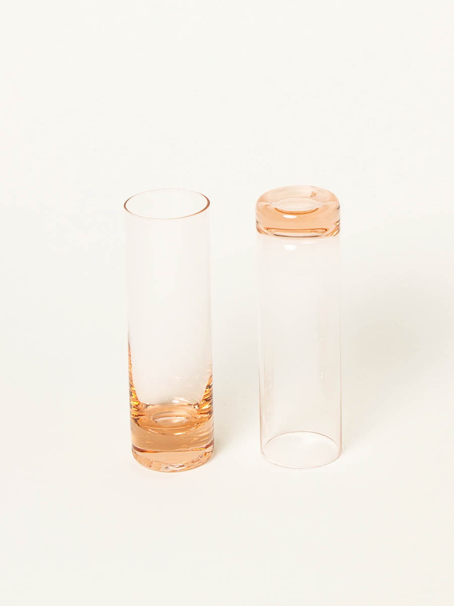 Set of 2 peach liquor glasses