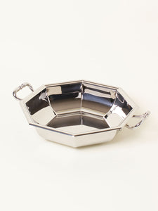 Silver angular bowl with handles