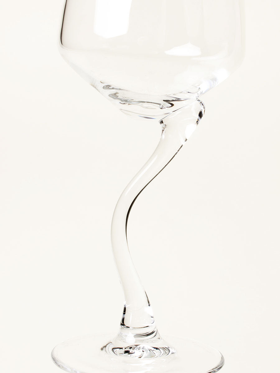 Set of 2 curved stem wine glasses