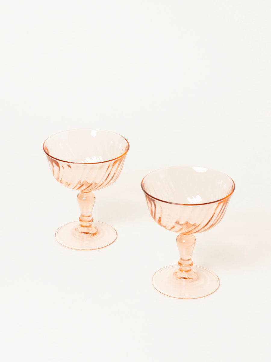 Set of 2 peach coupes