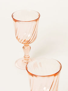 Set of 2 peach wine glasses