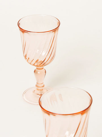 Set of 2 peach wine glasses