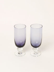 Set of 2 deep purple flutes