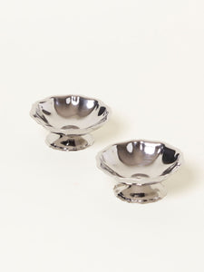 Set of 2 small silver coupes