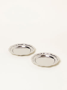 Set of 2 silver small plates