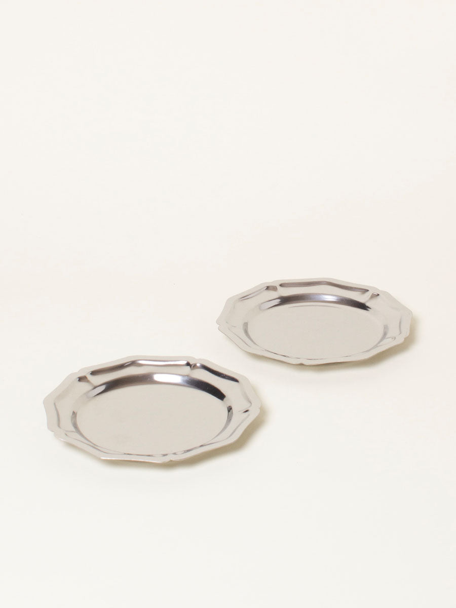 Set of 2 silver small plates