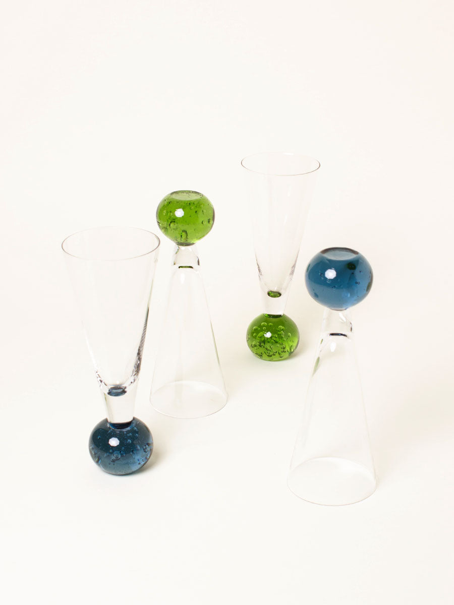 Set of 4 sphere flutes