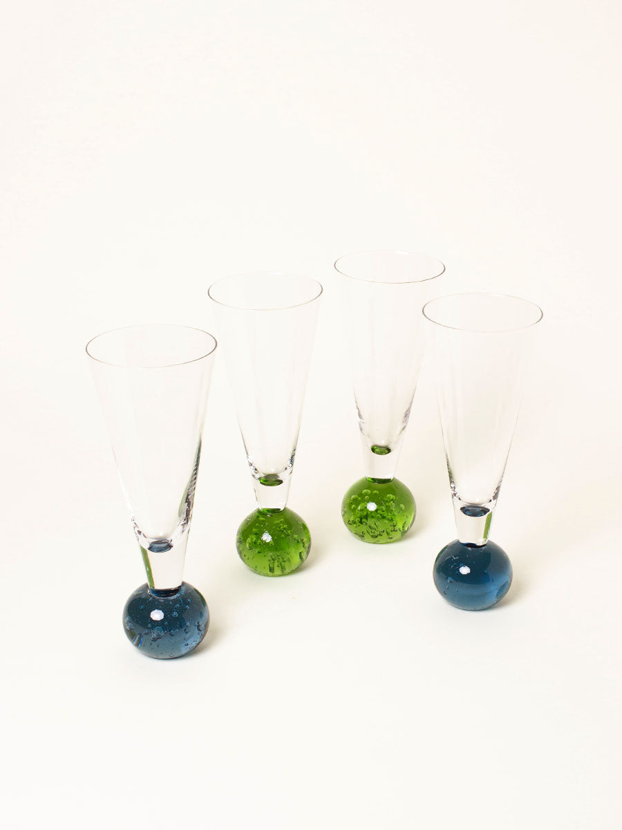 Set of 4 sphere flutes