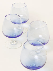 Set of 4 blue liquor glasses