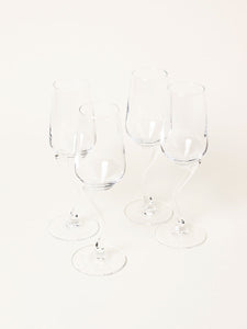 Set of 4 curved stem flutes