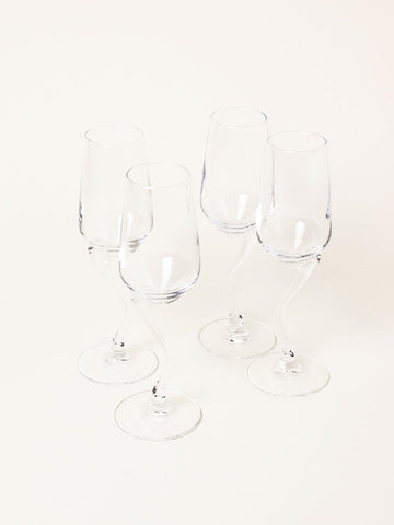 Set of 4 curved stem flutes