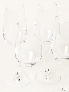 Set of 4 curved stem flutes