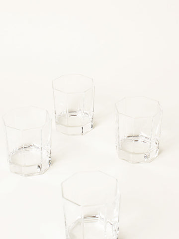 Set of 4 short octagon glasses