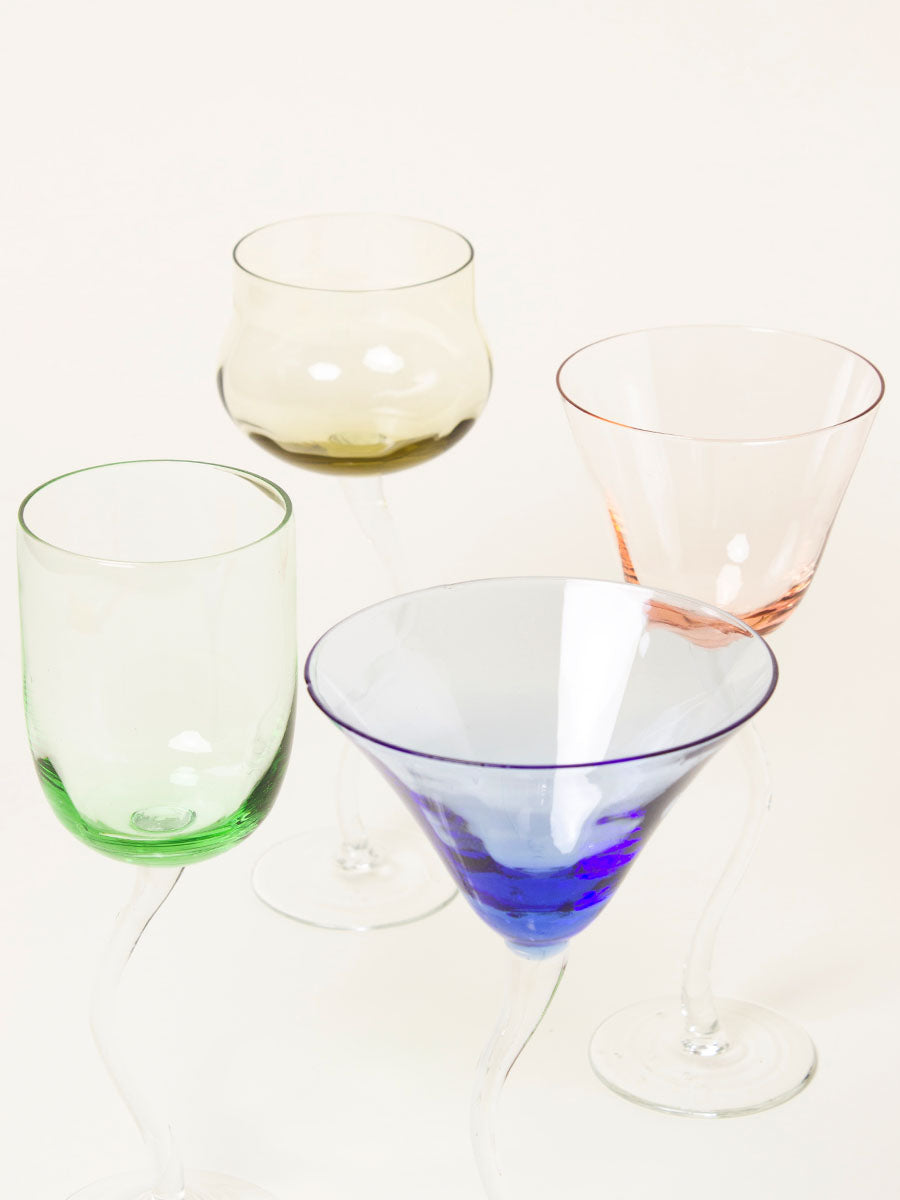 Set of 4 mixed cocktail glasses