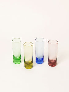 Set of 4 mixed tall liquor glasses