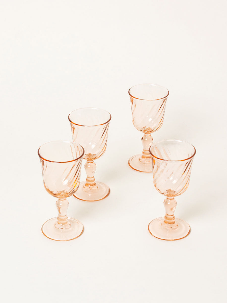 Set of 4 peach liquor glasses