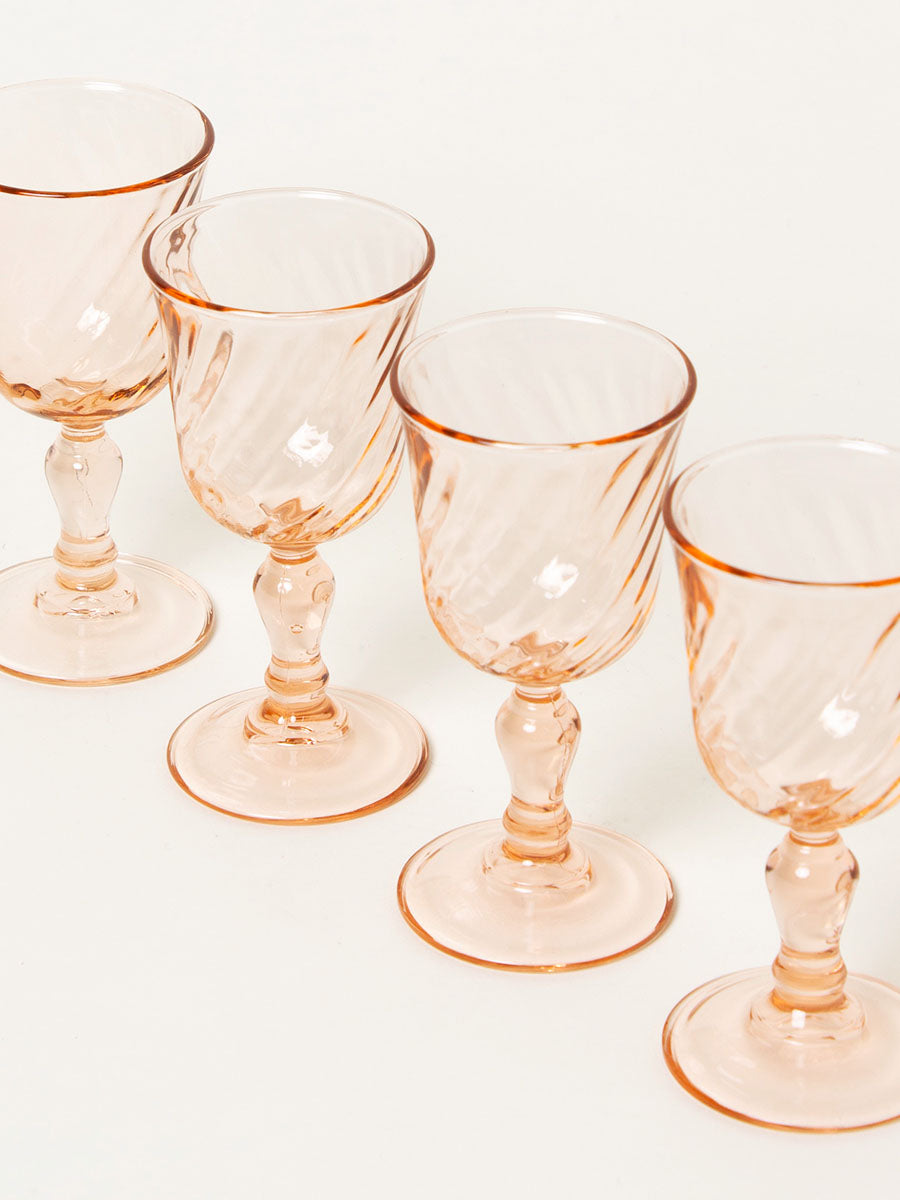 Set of 4 peach liquor glasses