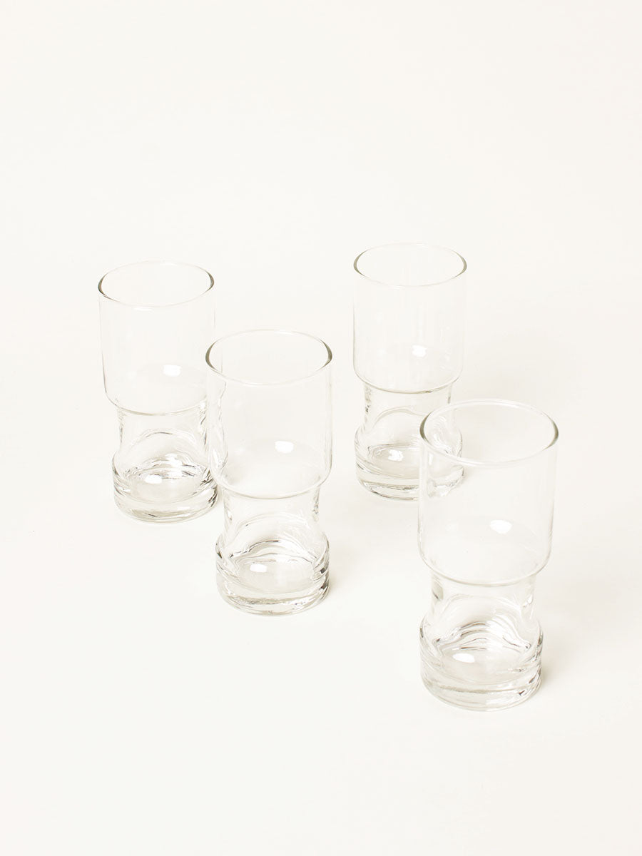 Set of 4 pinched water glasses