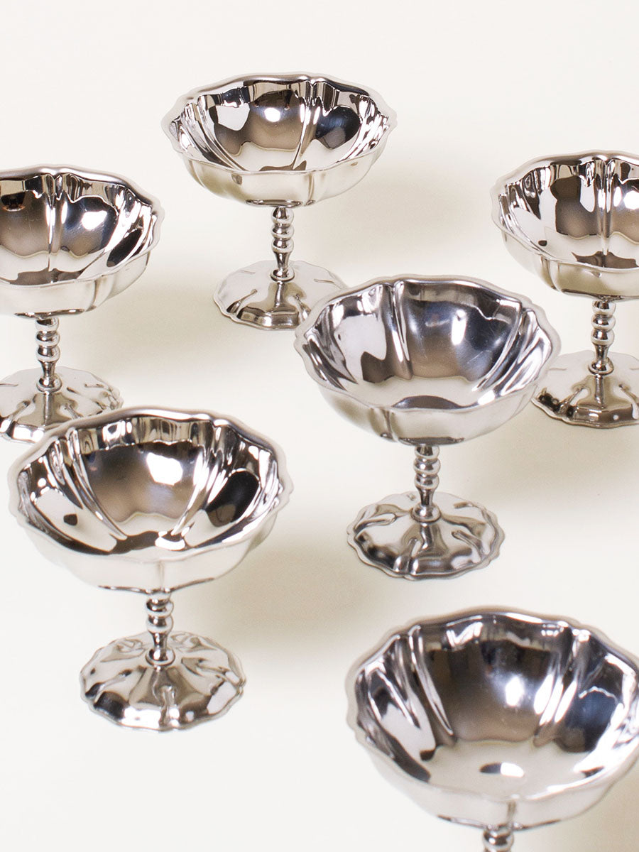 Set of 6 silver coupes